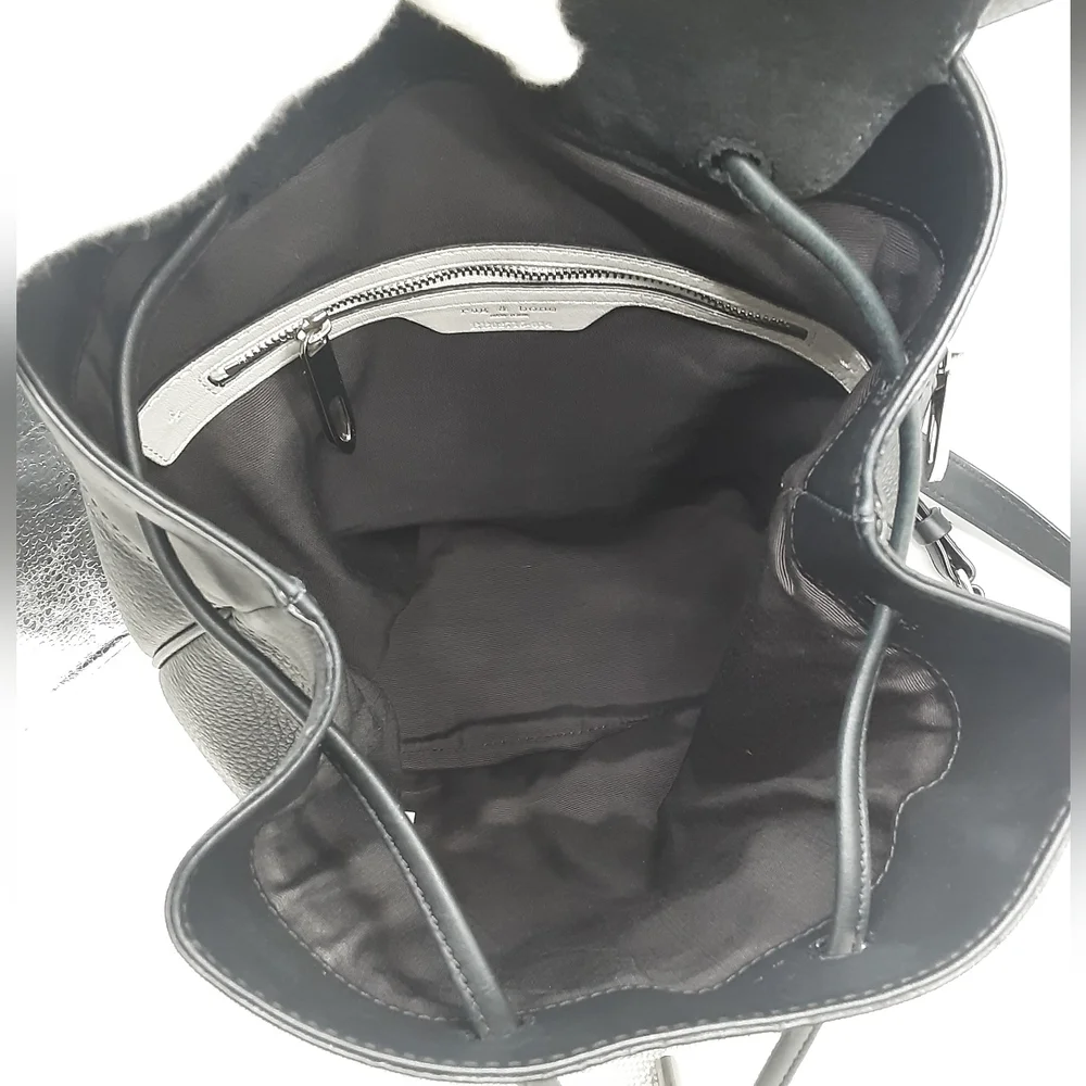 Rag & Bone Mini Pilot Backpack Black Leather Adjustable Strap
